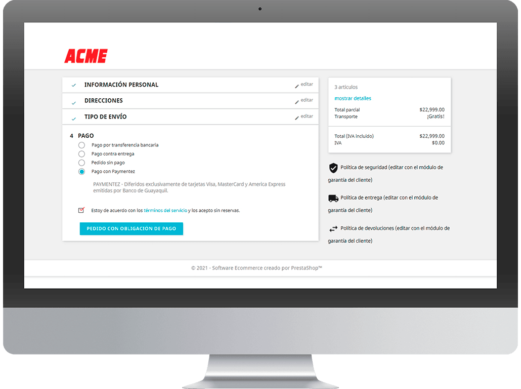 Seleccionar Tipo de Pago