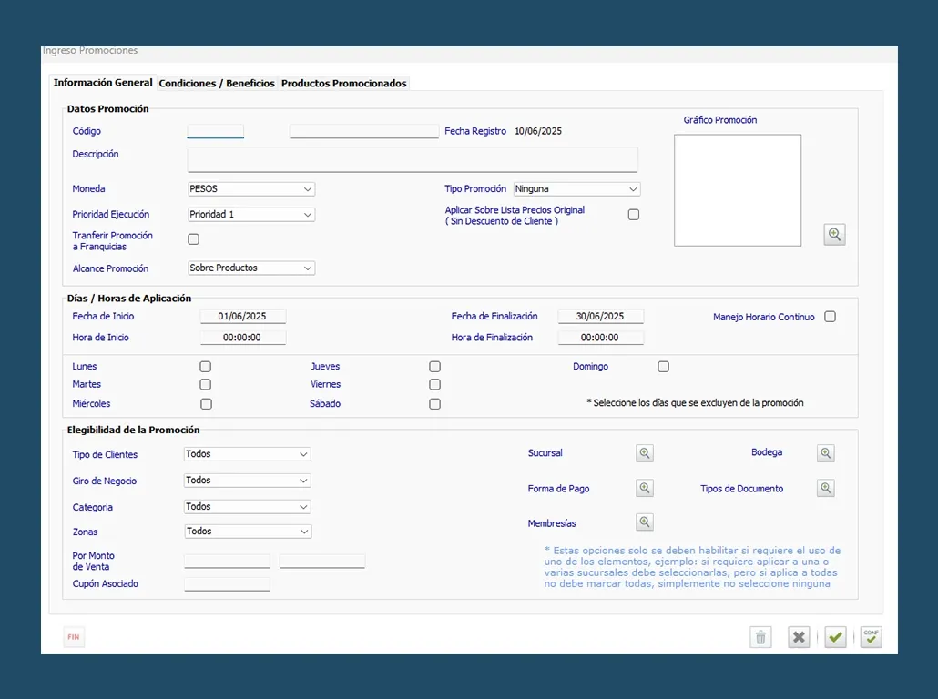 Ingreso de Promociones