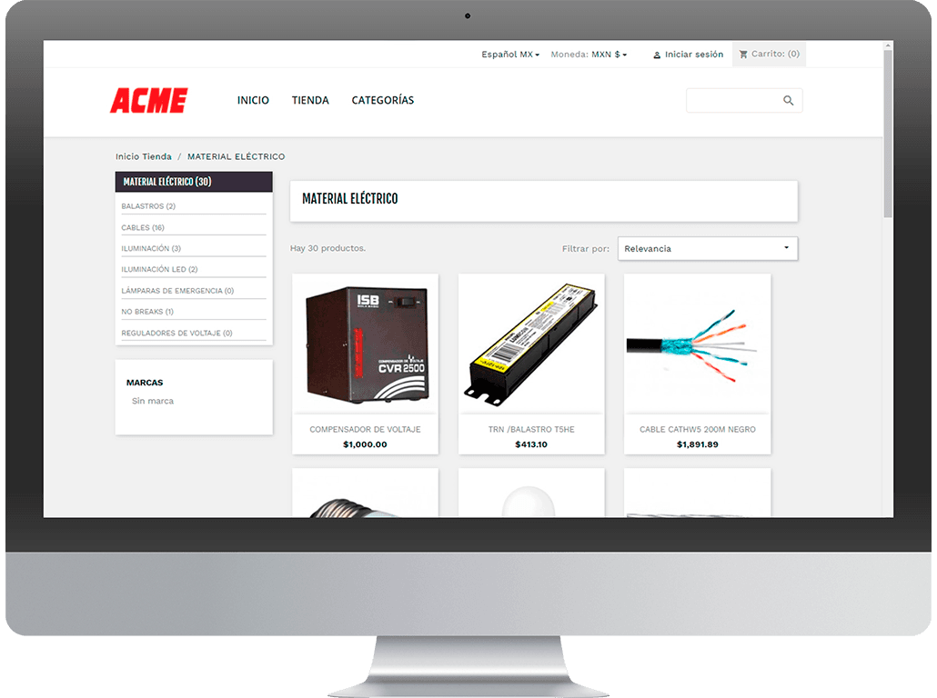 Ejemplo - Material Eléctrico