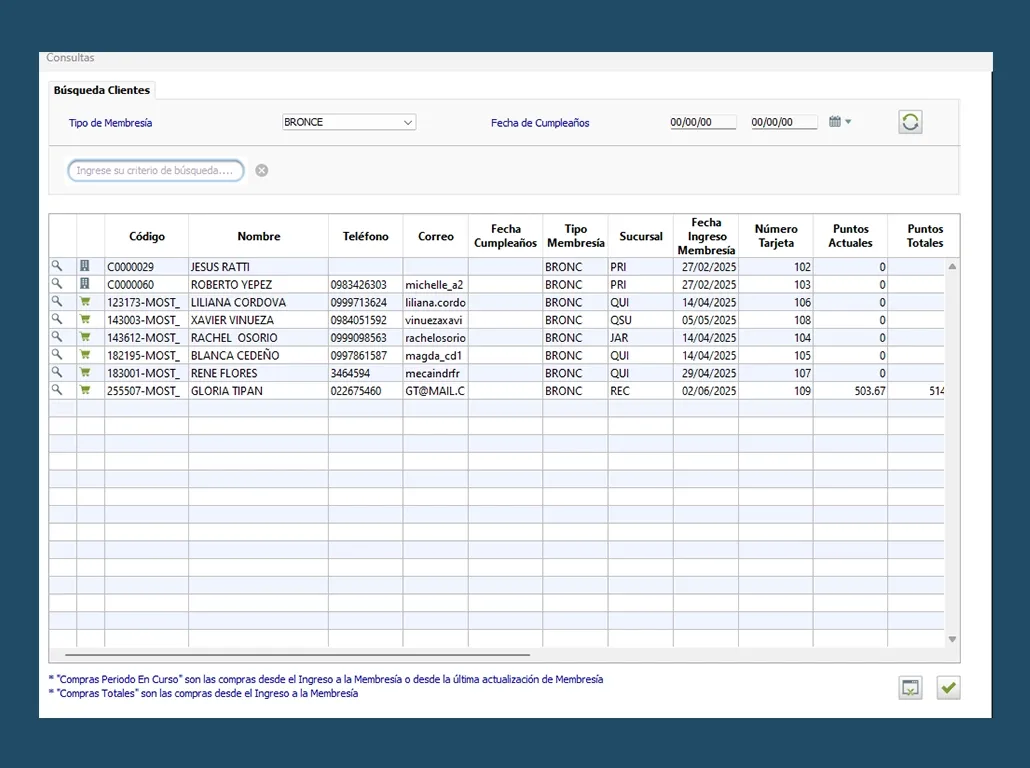Consultar Membresías
