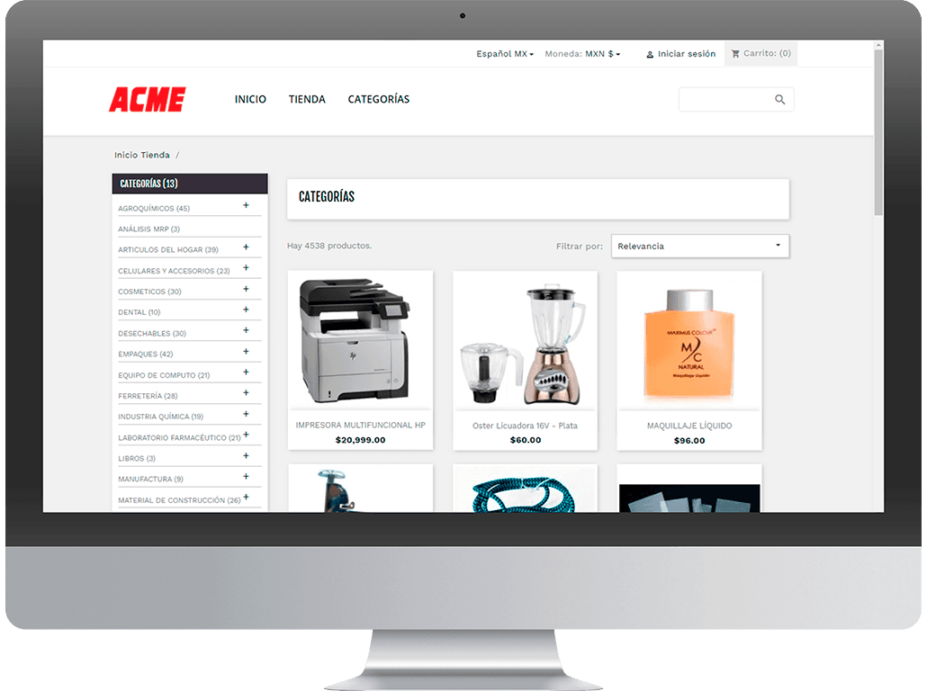 Ejemplo - Múltiples Categorías