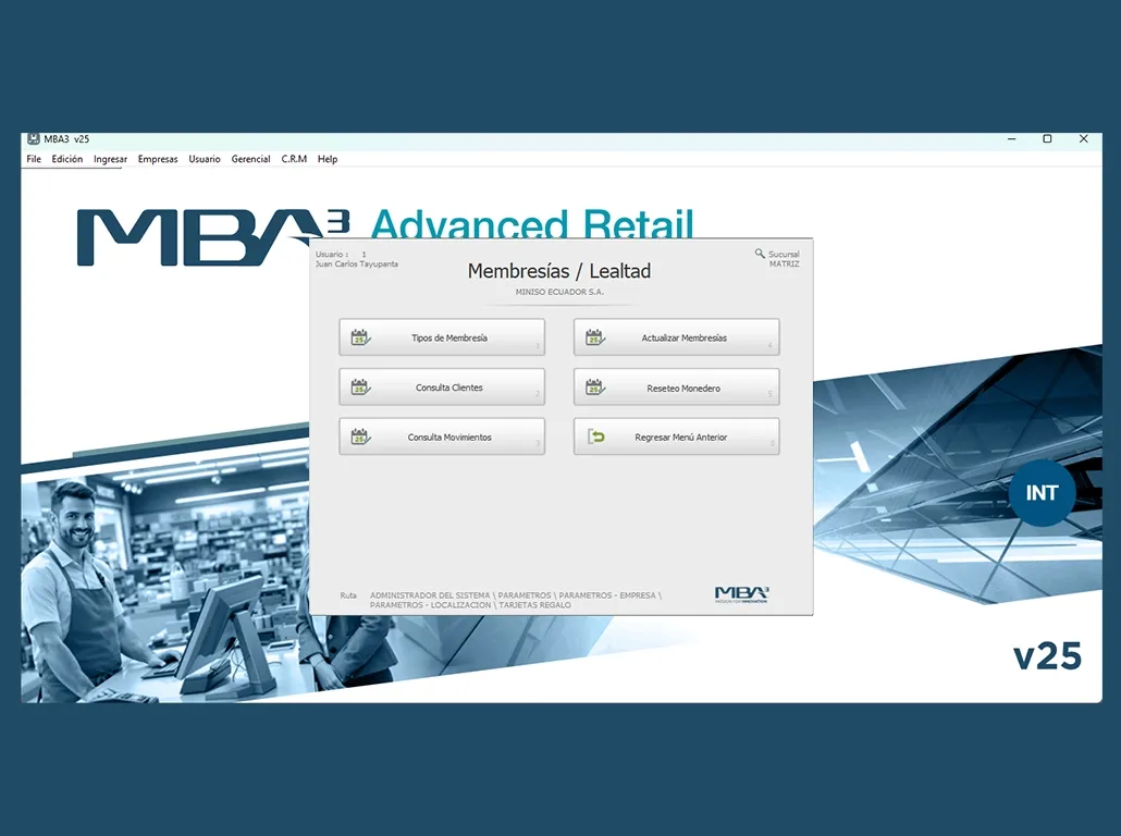 Menú Membresías Lealtad