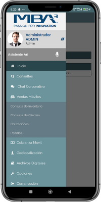 Menú Ventas Móviles