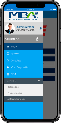 Menú CRM