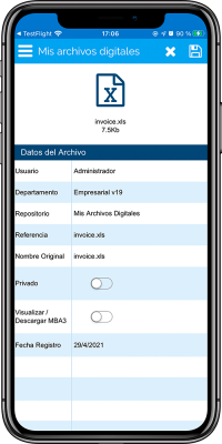 Archivo en Excel