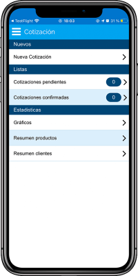 Menú Cotización